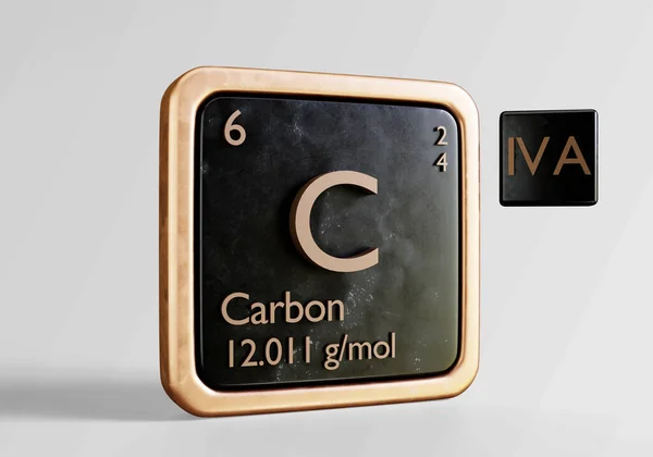 Elemento Chimico Contenuto Nella Tavola Periodica Degli Elementi Denominati Carbonio — Foto Stock
