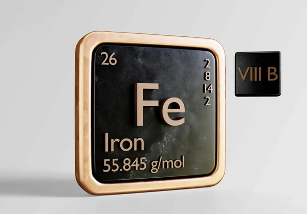 Elementos Químicos Tabela Periódica Ferro Nomeado — Fotografia de Stock