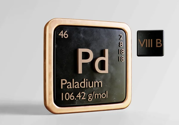 パラジウムという名の周期表の化学元素 — ストック写真