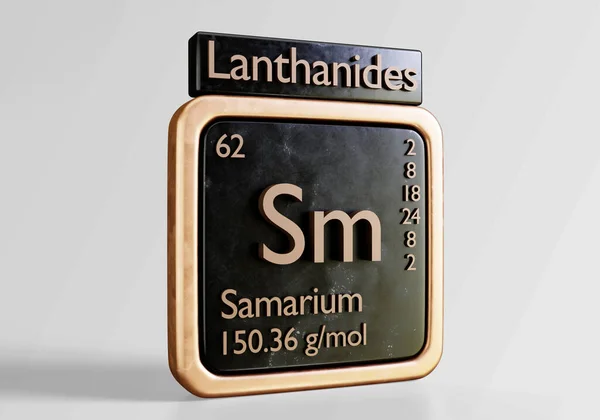 The chemical elements in the periodic table of the named samarium