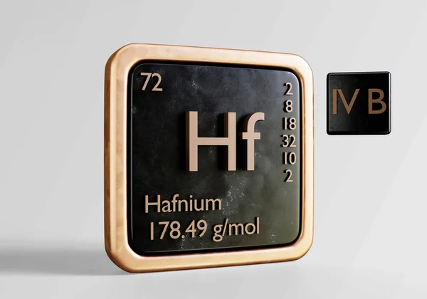 Chemické Prvky Periodické Tabulce Názvem Hafnium Hafnium — Stock fotografie