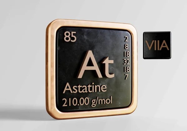 The chemical elements in the periodic table of the named astatine