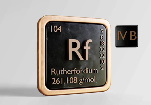 Χημικά Στοιχεία Στον Περιοδικό Πίνακα Του Ονομαζόμενου Rutherfordium — Φωτογραφία Αρχείου