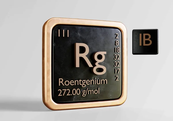 名称Roentgenium周期表中的化学元素 — 图库照片