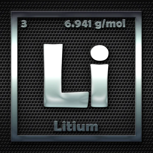 Хімічні Елементи Періодичній Таблиці Імені Літію — стокове фото