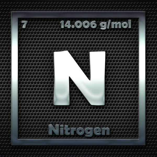 Kémiai Elemek Megnevezett Nitrogén Periódusos Táblázatában — Stock Fotó