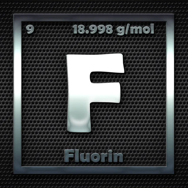 Elementos Químicos Tabela Periódica Flúor Nomeado — Fotografia de Stock