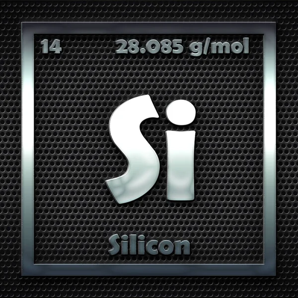 Chemické Prvky Periodické Tabulce Pojmenovaného Silikonu — Stock fotografie