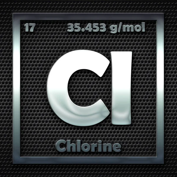 Los Elementos Químicos Tabla Periódica Del Cloro Nombrado —  Fotos de Stock