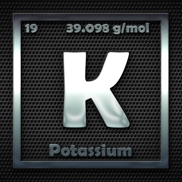 Elementos Químicos Tabela Periódica Potássio Nomeado — Fotografia de Stock