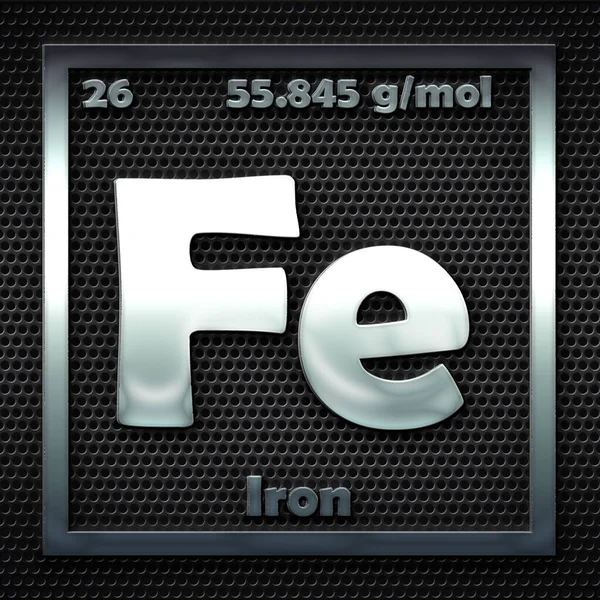 Elementos Químicos Tabela Periódica Ferro Nomeado — Fotografia de Stock