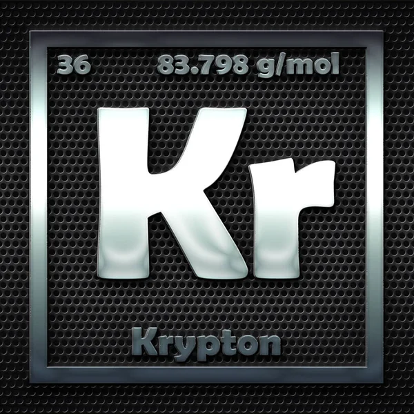 Gli Elementi Chimici Nella Tavola Periodica Del Krypton Nominato — Foto Stock
