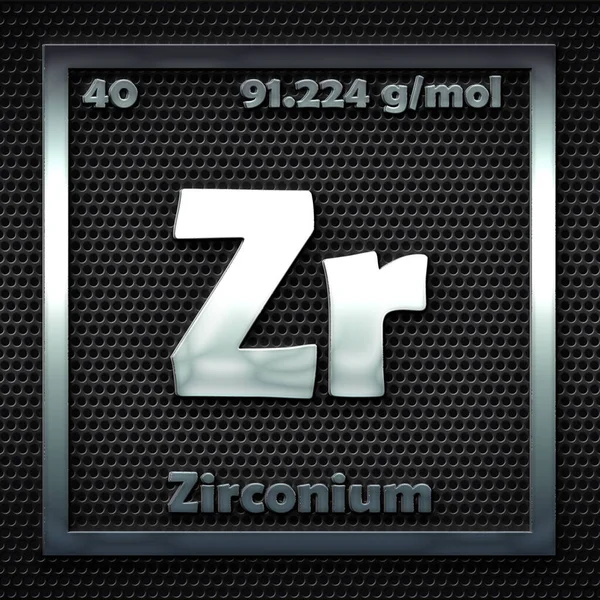 Les Éléments Chimiques Dans Tableau Périodique Zirconium Nommé — Photo