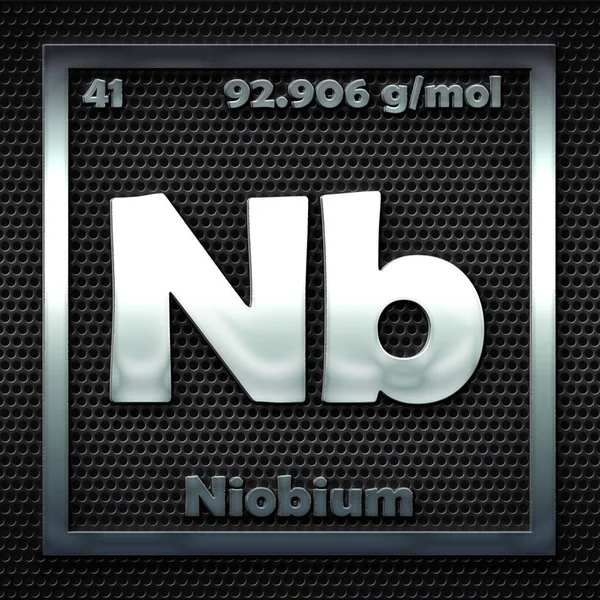 Химические Элементы Периодической Таблице Названного Ниобия — стоковое фото