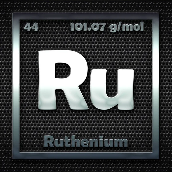 Chemical Elements Periodic Table Named Ruthenium — 图库照片