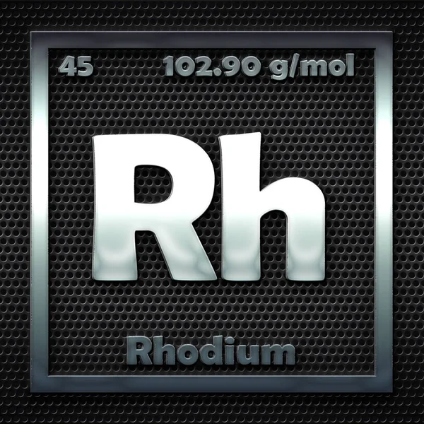 Les Éléments Chimiques Dans Tableau Périodique Rhodium Nommé — Photo