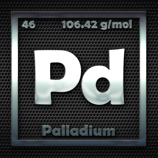 Хімічні Елементи Періодичній Таблиці Названого Паладію — стокове фото
