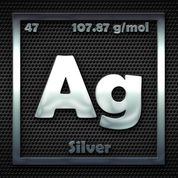 Elementos Químicos Tabela Periódica Prata Nomeada — Fotografia de Stock