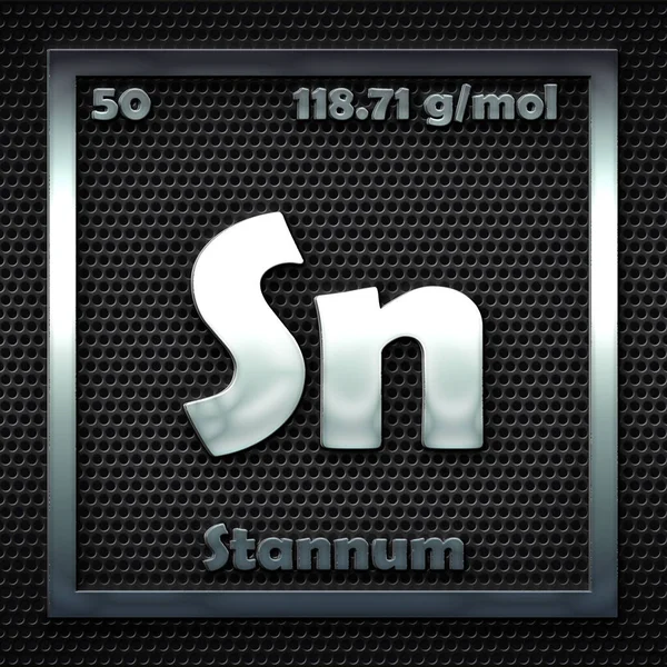 Elementos Químicos Tabela Periódica Stannum Nomeado — Fotografia de Stock