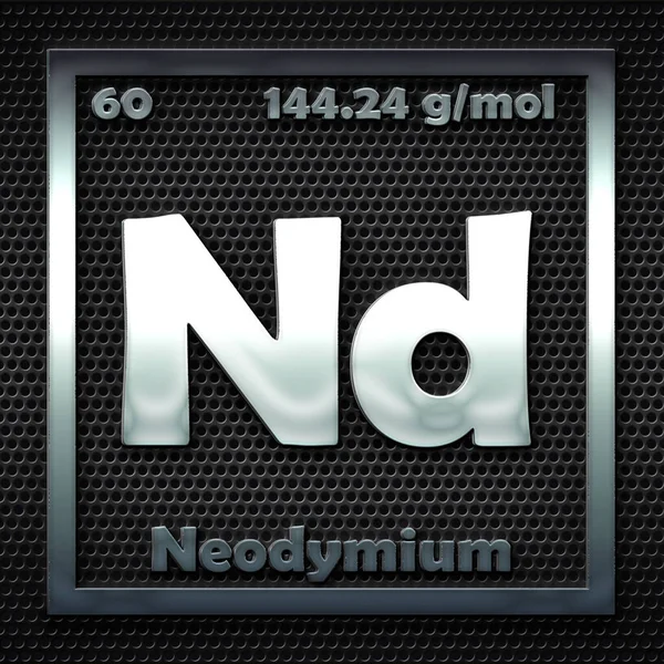Chemical Elements Periodic Table Named Neodymium — Stock Photo, Image