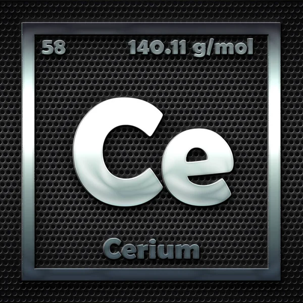 Los Elementos Químicos Tabla Periódica Del Serium Nombrado — Foto de Stock