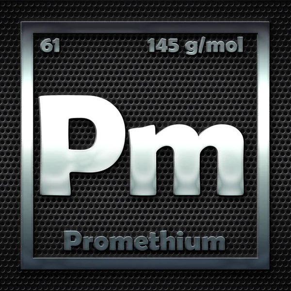 Χημικά Στοιχεία Στον Περιοδικό Πίνακα Του Που Ονομάζεται Promethium — Φωτογραφία Αρχείου