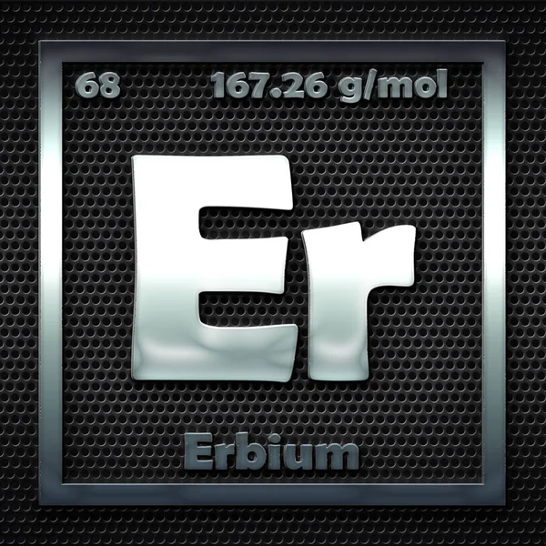 Los Elementos Químicos Tabla Periódica Del Erbio Nombrado — Foto de Stock