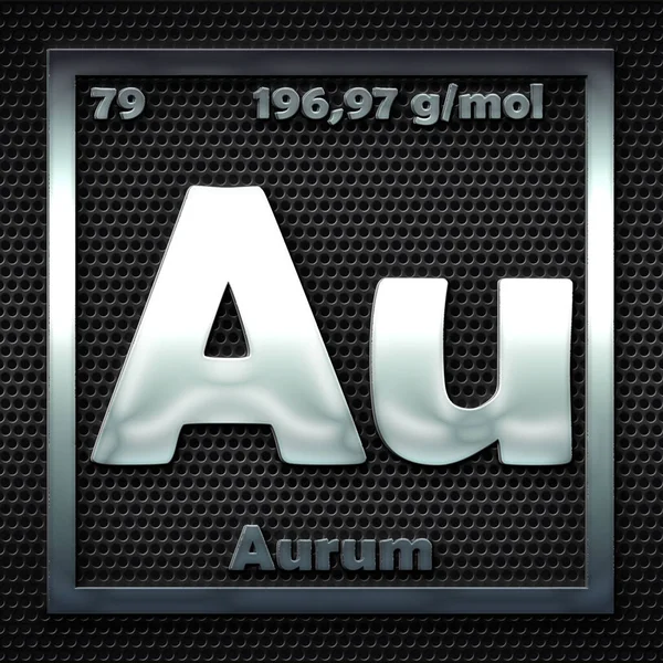 Chemical Elements Periodic Table Named Aurum — Stock Photo, Image