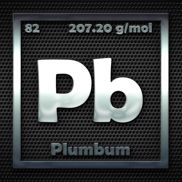 Pierwiastki Chemiczne Układzie Okresowym Wymienionego Plumbum — Zdjęcie stockowe