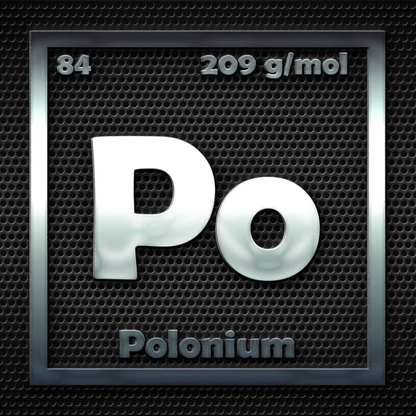 Kémiai Elemek Megnevezett Polónium Periódusos Táblázatában — Stock Fotó