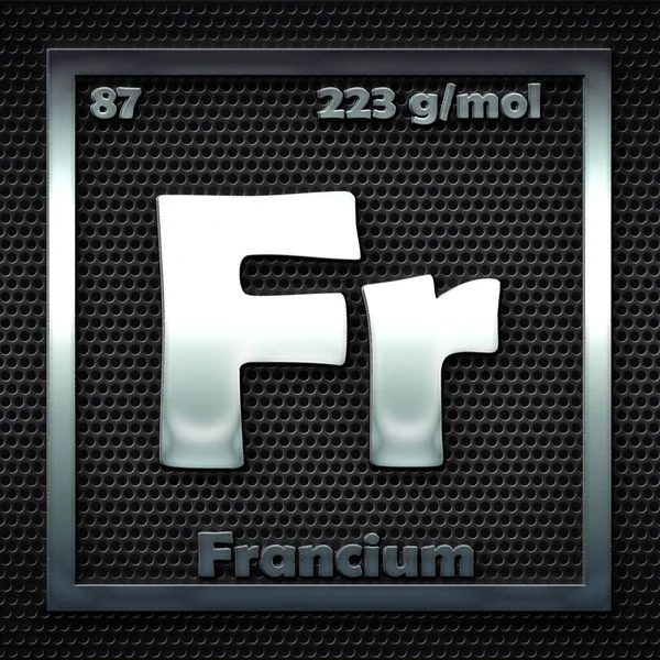 Kémiai Elemek Megnevezett Francium Periódusos Táblázatában — Stock Fotó