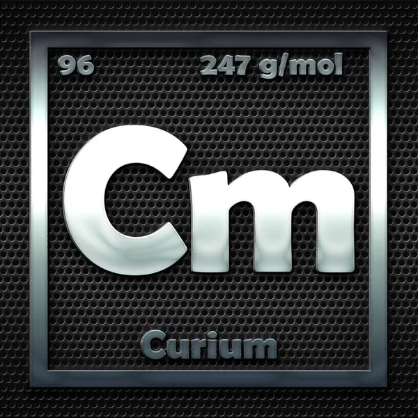 命名为Curium的周期表中的化学元素 — 图库照片