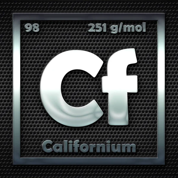Les Éléments Chimiques Dans Tableau Périodique Californium Nommé — Photo