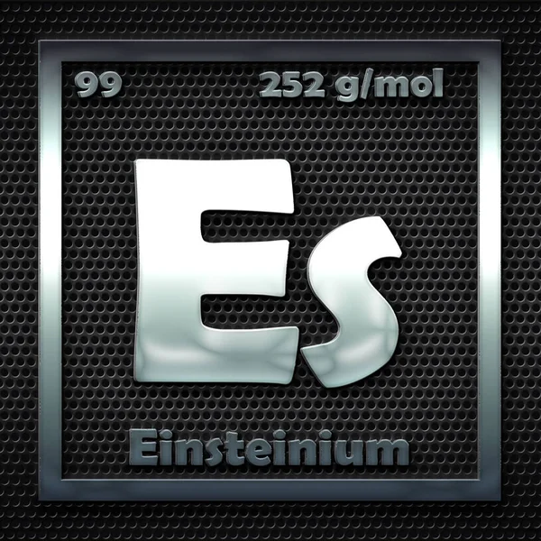 命名的Einstenium周期表中的化学元素 — 图库照片