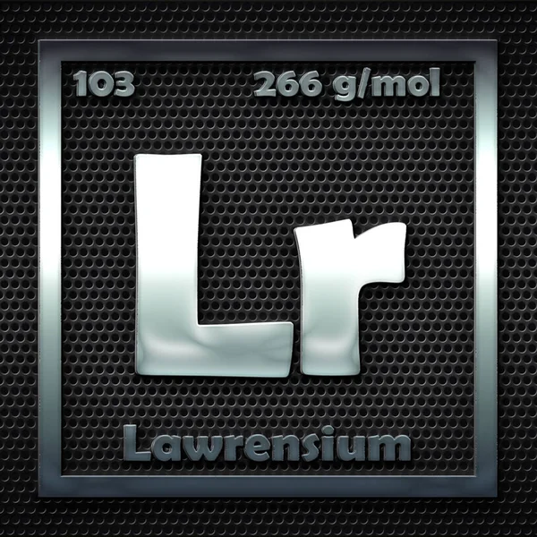Elementos Químicos Tabela Periódica Lawrensium Nomeado — Fotografia de Stock