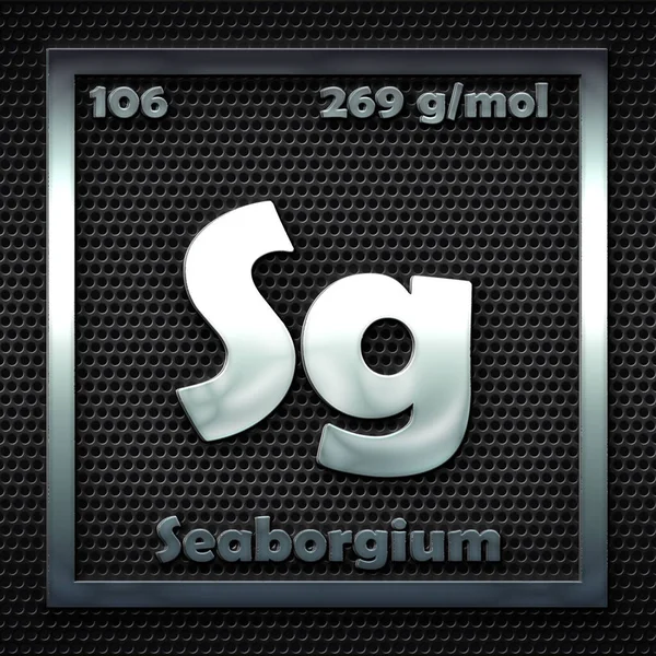 Χημικά Στοιχεία Στον Περιοδικό Πίνακα Του Επονομαζόμενου Siborgium — Φωτογραφία Αρχείου