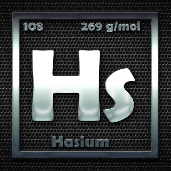 Χημικά Στοιχεία Στον Περιοδικό Πίνακα Του Ονομαζόμενου Hasium — Φωτογραφία Αρχείου