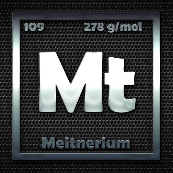 Χημικά Στοιχεία Στον Περιοδικό Πίνακα Του Ονομαζόμενου Meitnerium — Φωτογραφία Αρχείου