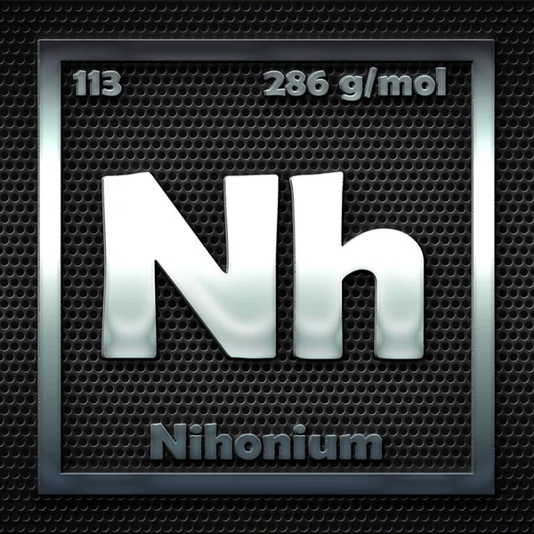 Die Chemischen Elemente Periodensystem Des Genannten Nihoniums — Stockfoto