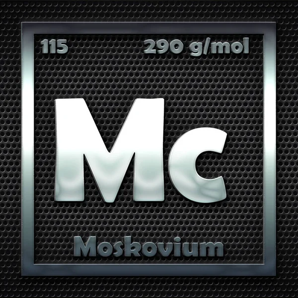 Χημικά Στοιχεία Στον Περιοδικό Πίνακα Του Επονομαζόμενου Moskovium — Φωτογραφία Αρχείου