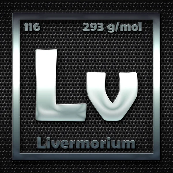 Livermorium Adlı Periyodik Tablodaki Kimyasal Elementler — Stok fotoğraf