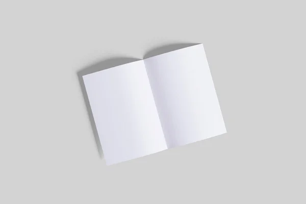 ラスターベースのソフトウェアを使用して編集することができ あなたの作品を表示するために使用することができる3Dソフトウェアで作られたブランクとA5用紙サイズのパンフレットカタログ — ストック写真