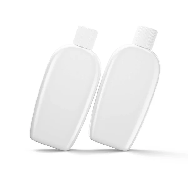 Tvättmedel Flaska Vit Färg Och Realistisk Skugga — Stockfoto