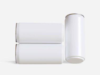 3 boyutlu yazılım kullanılarak yapılan gazoz içecekleri için ambalaj gerçek dünyadakiyle aynı beyaz renkte.