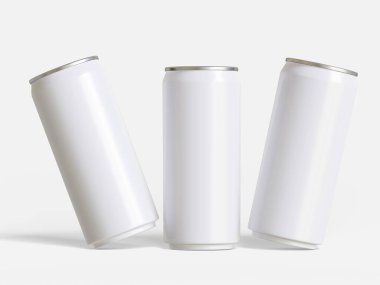 3 boyutlu yazılım kullanılarak yapılan gazoz içecekleri için ambalaj gerçek dünyadakiyle aynı beyaz renkte.