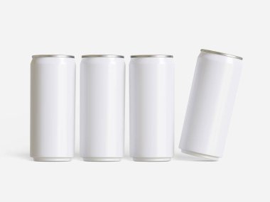 3 boyutlu yazılım kullanılarak yapılan gazoz içecekleri için ambalaj gerçek dünyadakiyle aynı beyaz renkte.