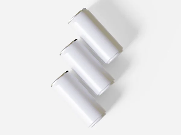 現実世界と同じ白い色の3Dソフトウェアを現実的に使用して作られたソーダ飲料用パッケージ — ストック写真