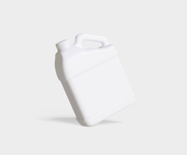 Beyaz arkaplanda izole edilmiş beyaz plastik kutu