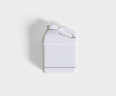 Beyaz arkaplanda izole edilmiş beyaz plastik kutu