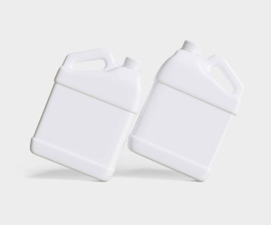Beyaz arkaplanda izole edilmiş beyaz plastik kutu